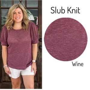 LulaRoe Eloise Puff Sleeves Top 3040